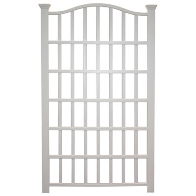 Image of New England Arbor Vinyl 90   Arched Wall Trellis - White