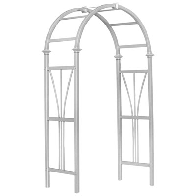 Image of New England Arbor Vinyl 85   Arched Arbor - White