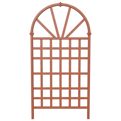 Image of New England Arbor Vinyl Composite 77.25   Arched Wall Trellis - Brown