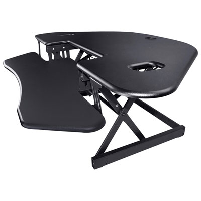 Surélévateur De Bureau Avec Plateau Pour Clavier Pour Travailler Debout Cadr-46 De Rocelco - Noir