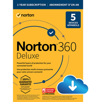 Image of Norton 360 Deluxe (PC/Mac) - 5 Devices - 50GB Cloud Backup - 1-Year Subscription - Digital Download