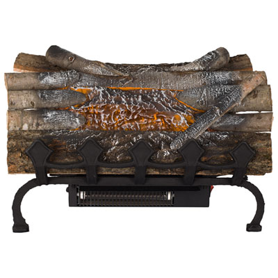 Image of Pleasant Hearth Electric Crackling Log with Grate & Heater - 4777 BTU - Natural Wood