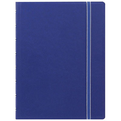 Rediform A5 Size Filofax 8.50" x 6.44" Twin Wirebound Notebook - 56 Pages - Blue