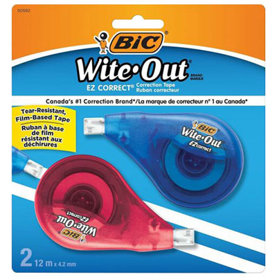 BIC Wite-Out EZ Correct Correction Tape - 2 Pack Great Wite Out
