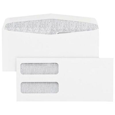 Blueline 4" x 9" Double Window Envelopes - 100 / Box - White