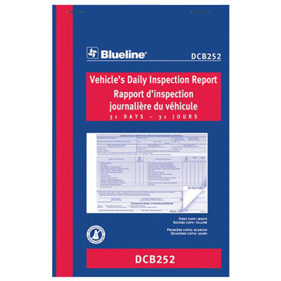 "Blueline 8"" x 5 3/8"" Vehicle's Daily Inspection Report - 31 Sheets - Blue Cover"