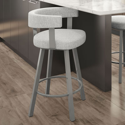 Image of Parker Contemporary Counter Height Barstool - Soft Grey White/Grey