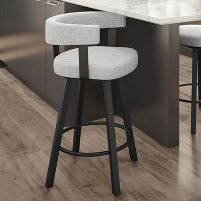 Image of Parker Contemporary Counter Height Barstool - Soft Grey White/Black