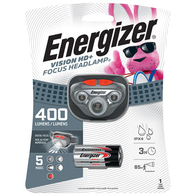 Energizer 400 Lumen Vision HD+ Focus Headlamp (HDD32E) We recently got two of this headlamps to use when walking our puppy around the block but this lamp is so bright we only need to use one at at time, I like it has different bright settings and it stays in place