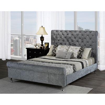 Image of Victoria Modern Bed - Double - Silver