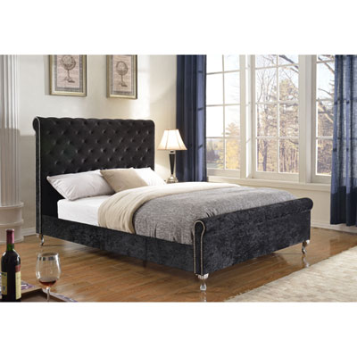 Image of Victoria Modern Bed - Double - Black