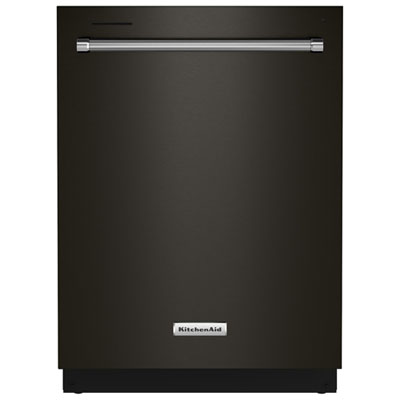 Image of KitchenAid 24   44dB Built-In Dishwasher with Stainless Steel Tub (KDTM404KBS) - Black Stainless