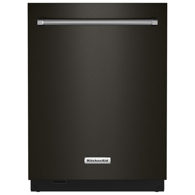 Image of KitchenAid 24   44dB Built-In Dishwasher with Stainless Steel Tub (KDTM604KBS) - Black Stainless