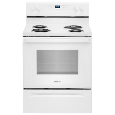 Whirlpool 30" 4.8 Cu. Ft. Freestanding Electric Coil Top Range (YWFC150M0JW) - White Electric freestanding range