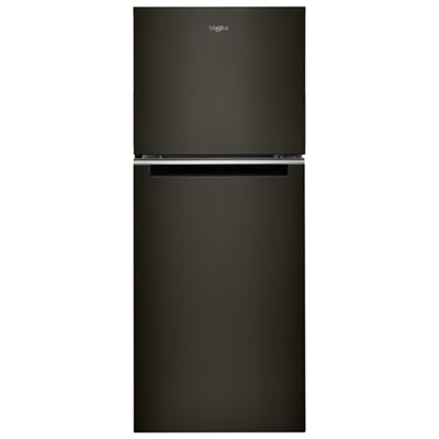 Whirlpool 24" 11.6 Cu. Ft. Top Freezer Refrigerator with LED Lighting (WRT312CZJV) - Black Stainless Great for small condo