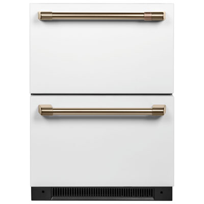 Café 24" 5.7 Cu. Ft. Built-In Dual-Drawer Refrigerator (CDE06RP4NW2) - Matte White Cafe Undercounter Refrigerator