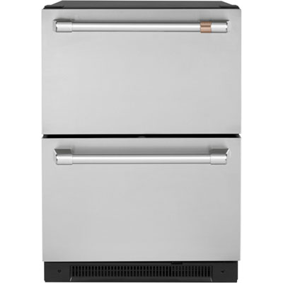 Café 24" 5.7 Cu. Ft. Built-In Dual-Drawer Refrigerator (CDE06RP2NS1) - Stainless Steel I wasn’t a fan when we first moved into our house and saw the under the counter refrigerators, but after seeing the limited space in our Cafe refrigerator, I came to like them