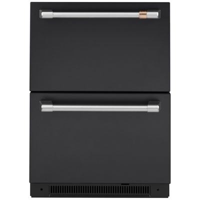 Café 24" 5.7 Cu. Ft. Built-In Dual-Drawer Refrigerator (CDE06RP3ND1) - Matte Black Best Finishes and Compartments