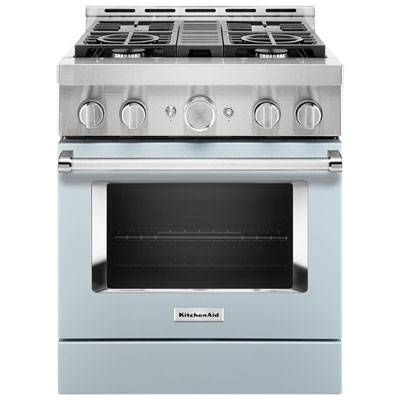 KitchenAid 30" 4.1 Cu. Ft. True Convection Freestanding Gas Range (KFGC500JMB) - Misty Blue
