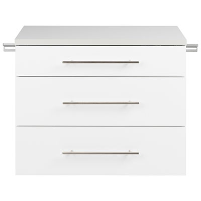 Image of HangUps 24   Transitional 3-Drawer Wall Storage Cabinet - White