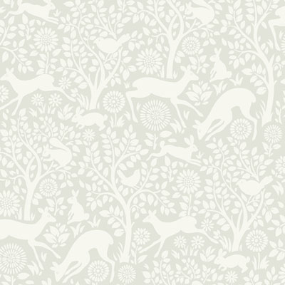 Image of Chesapeake Animals Wallpaper - Anahi Light Grey Forest Fauna