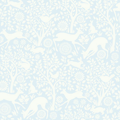 Image of Chesapeake Animals Wallpaper - Anahi Light Blue Forest Fauna