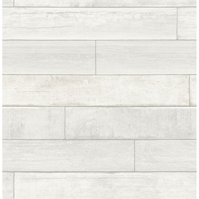 Image of Brewster Wood Wallpaper - Wallace White Timber
