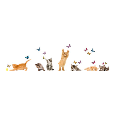 Home Decor Line Playful Cats and Butterflies Window Decal