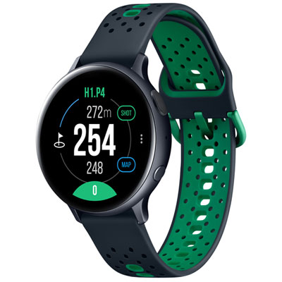 Image of Samsung Galaxy Watch Active2 Golf Edition 44mm Smartwatch with Heart Rate Monitor - Aqua Black