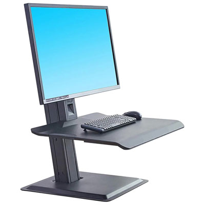 Image of North Bayou Ergonomic Standing Desk with Single Monitor Integration - Black