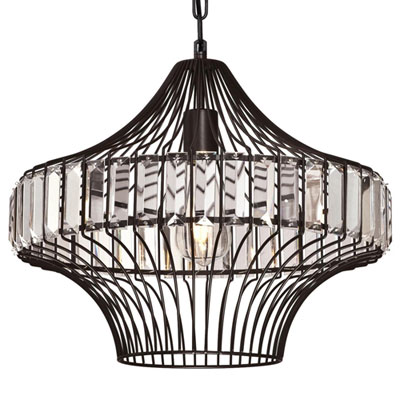 Image of Westinghouse Pendant Crystal Ceiling Lamp - Black