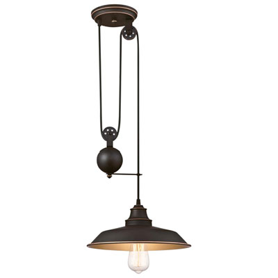 Image of Westinghouse Iron Hill Pendant Pully Ceiling Lamp - Oil Rubbed Bronze