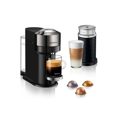 Image of Nespresso Vertuo Next Deluxe Coffee & Espresso Machine by Breville with Aeroccino - Dark Chrome