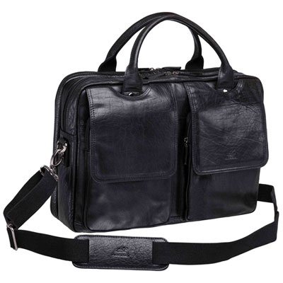 Mancini Arizona Leather 15.6" Laptop Briefcase (1410-10-BK) - Black