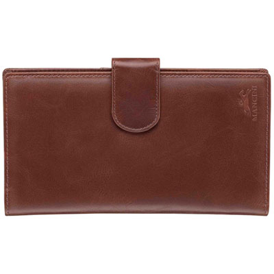 Image of Mancini Casablanca RFID Genuine Leather Bi-fold Travel Wallet - Brown