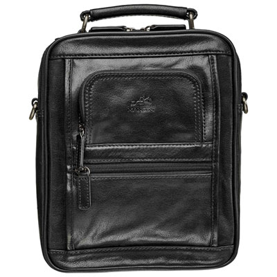 Image of Mancini Arizona Leather Crossbody Bag - Black