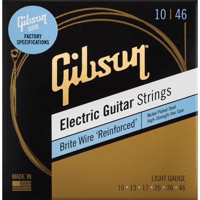 Image of Gibson Brite Wire Reinforced 0.01 - 0.046 Light Gauge Electric Guitar Strings (SEG-BWR10)