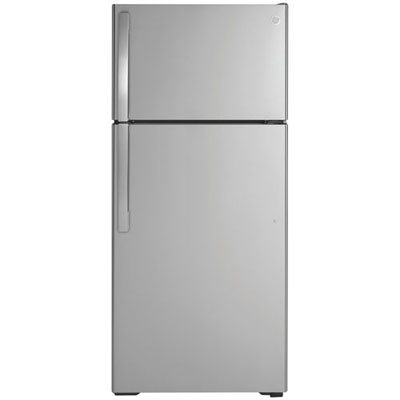 "GE 28"" Top Freezer Refrigerator (GTE17GSNRSS) - Stainless Steel - Open Box - Perfect Condition"