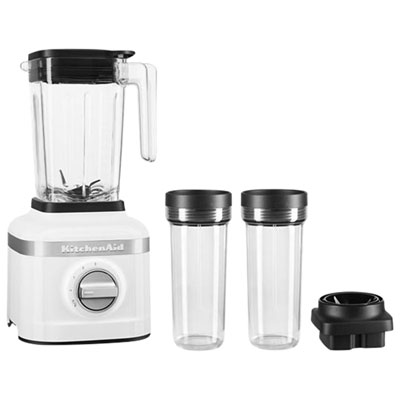 KitchenAid K150 1.42L 650-Watt Blender with 2 16oz Personal Blending Jars - White Best Blender
