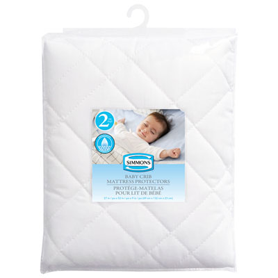 Simmons Baby Crib Mattress Protector - 2 Pack