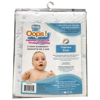 Image of Simmons Oops Thermo Cool Crib Mattress Protector