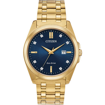 Image of Citizen Peyten Eco-Drive Watch 41mm Men's Watch - Gold-Tone Case, Bracelet & Blue Dial