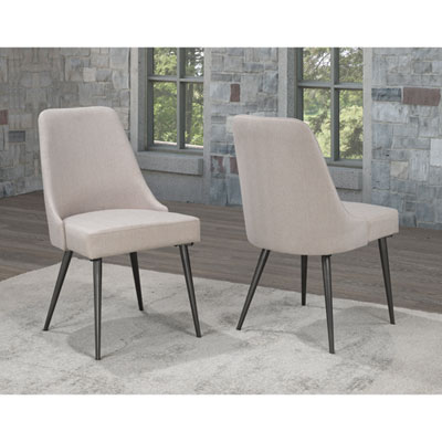 Image of Celine Contemporary Fabric Dining Chair - Set of 2 - Beige