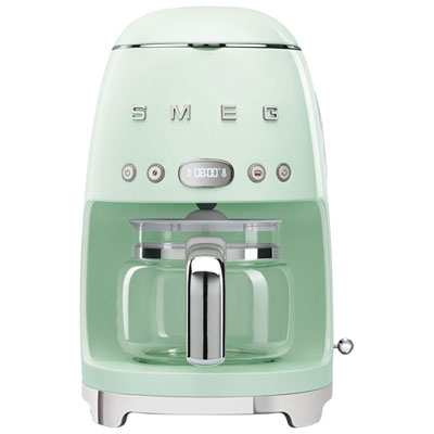 SMEG 50's Style 10-Cup Programmable Coffee Maker with Glass Carafe - Green