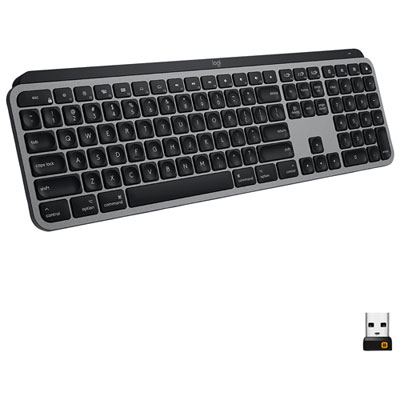 Image of Logitech MX Keys Bluetooth Backlit Keyboard for Mac - Space Grey - Bilingual