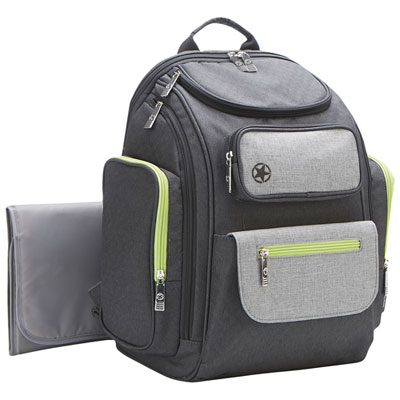 Image of Jeep Adventures Backpack Diaper Bag - Grey/Neon Green