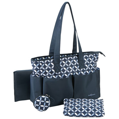 Image of Baby Boom Ivy 4-Piece Tote Diaper Bag - Navy/White