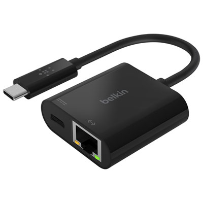 Image of Belkin USB-C to Ethernet & Charge Adapter (INC001BTBK)