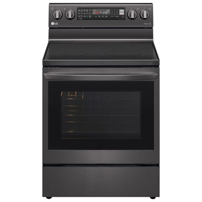 LG 30" 6.3 Cu. Ft. True Convection 5-Element Electric Air Fry Range (LREL6325D) - Black Stainless LG Stove great oven