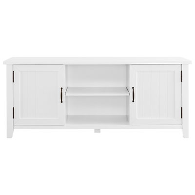 Winmoor Home Grooved Door 64" TV Stand - Solid White Elegant TV stand